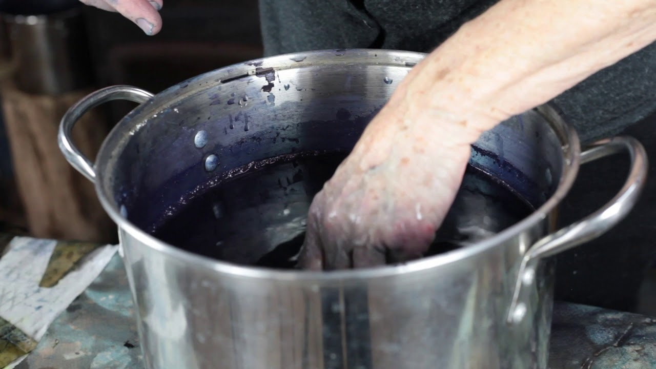 A natural indigo vat dye session