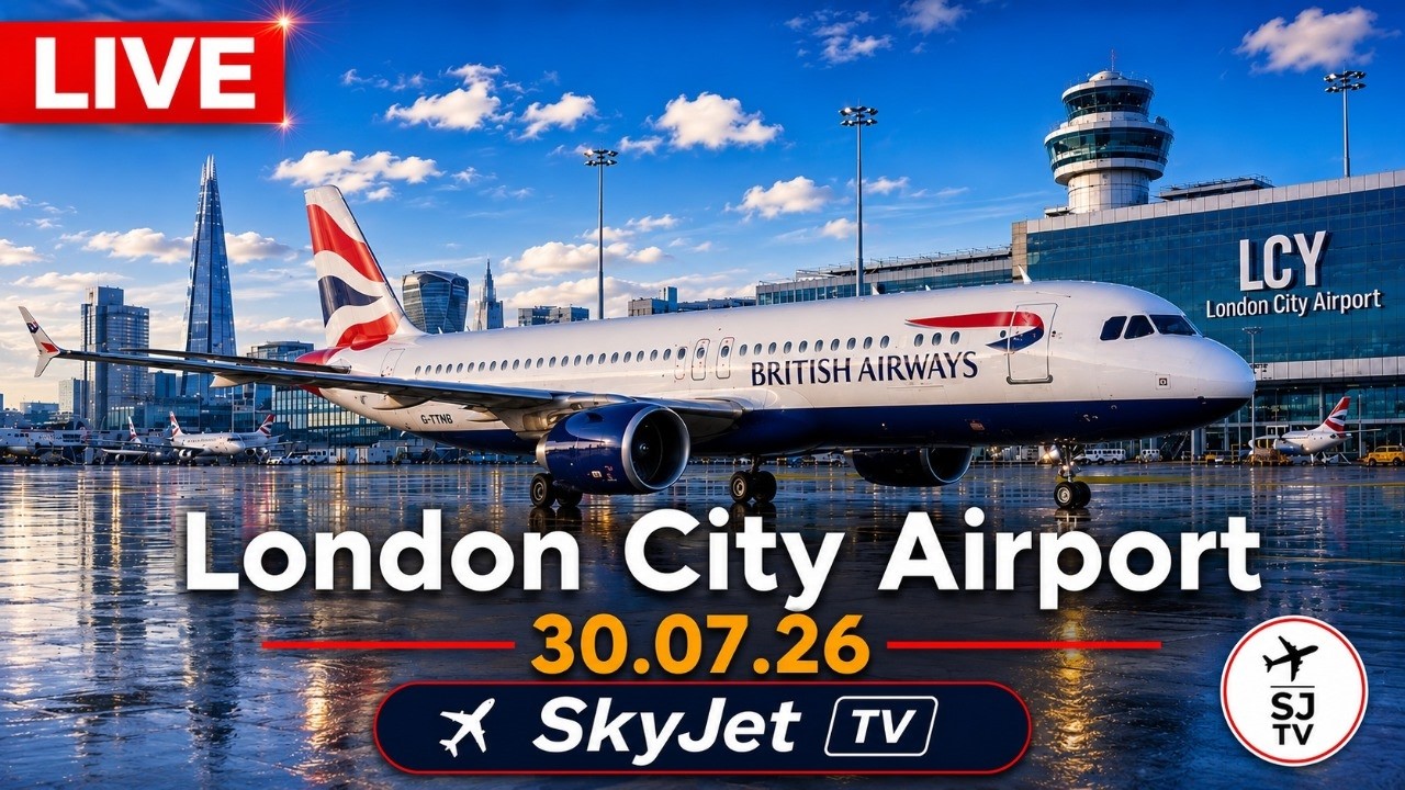 👉 🔴 LIVE London City Airport (LCY) | Steep Approaches & Short Runway Action ✈️