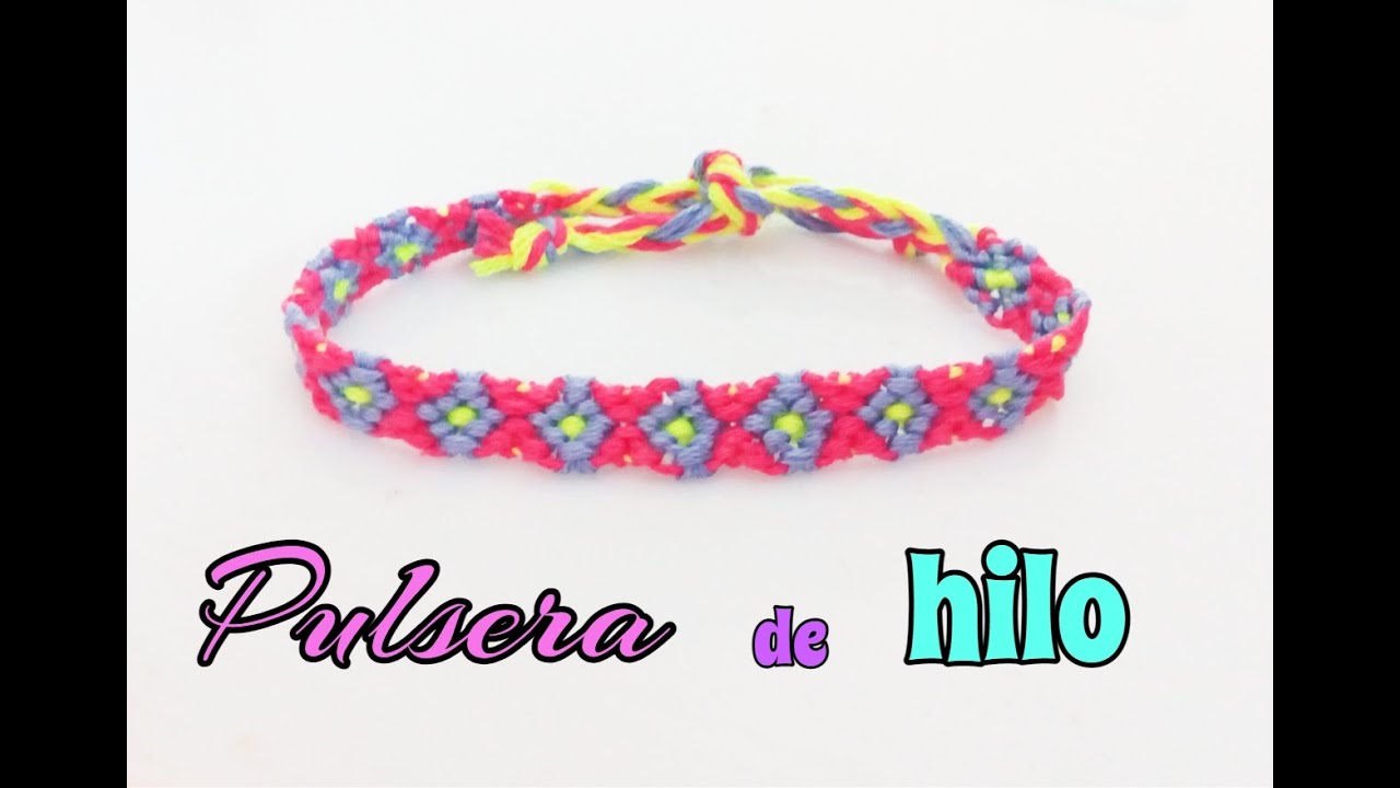 PULSERA de HILO con DOS NUDOS MACRAME paso a paso.