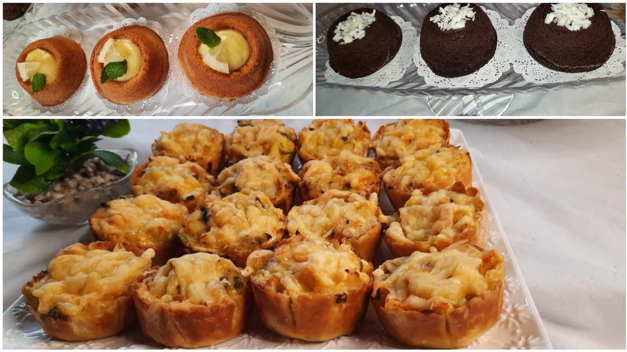 مملحات بخبز الطاكوس بحشوة اقتصادية🌮 # وميني كيك 🍩 ببيضة واحدة وبذوقين مختلفين 👌😋