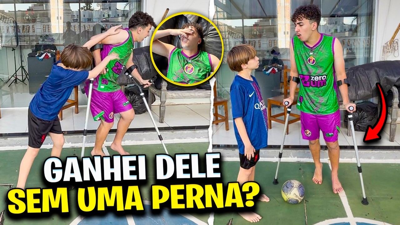 GANHEI DO MEU IRMÃOZINHO NO X1 APENAS COM UMA PERNA!?🦵