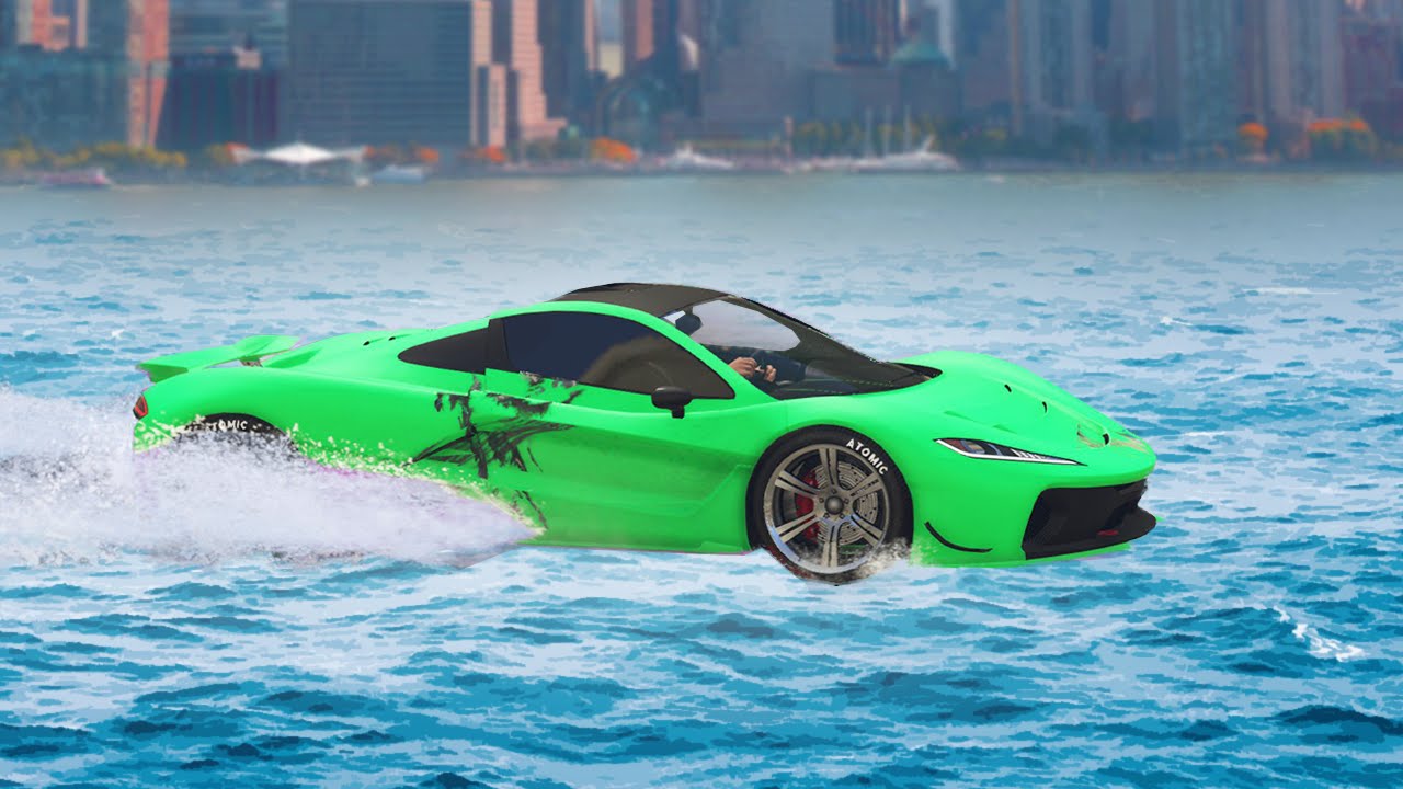 CARS ON WATER RACE! (GTA 5 Funny Moments)
