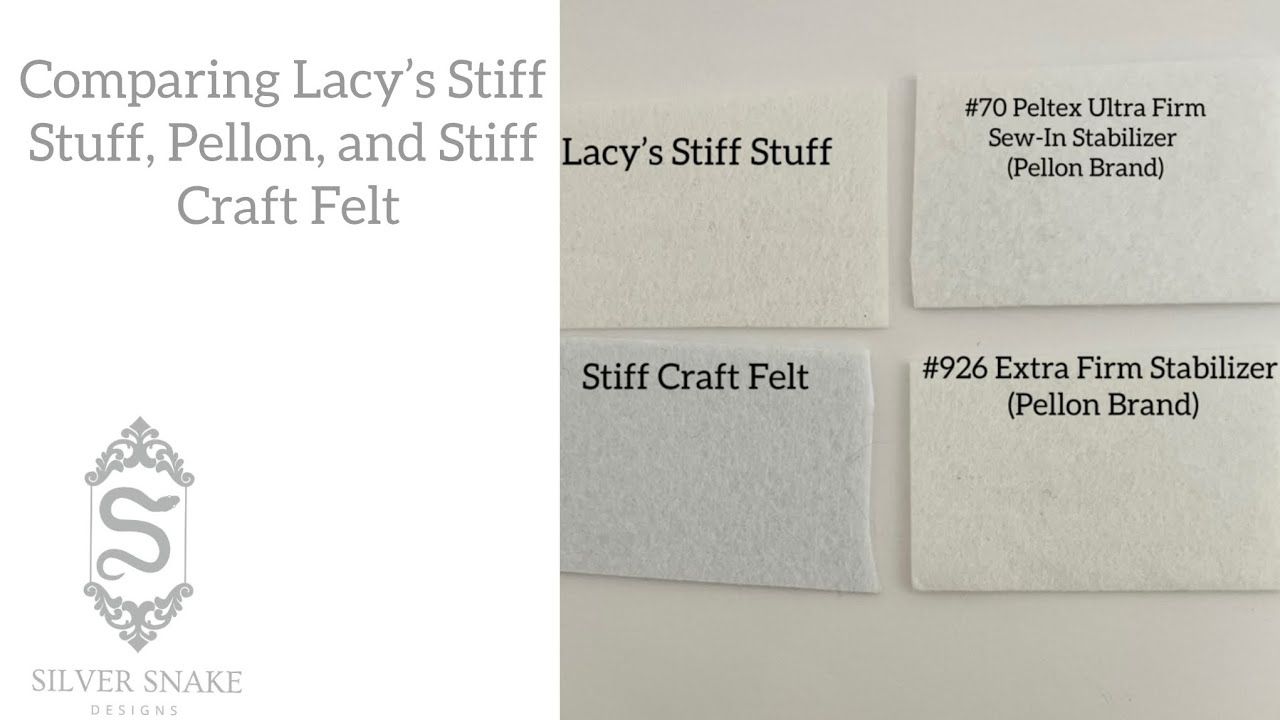 Comparing Lacy's Stiff Stuff, Pellon, and Stiff Craft Felt