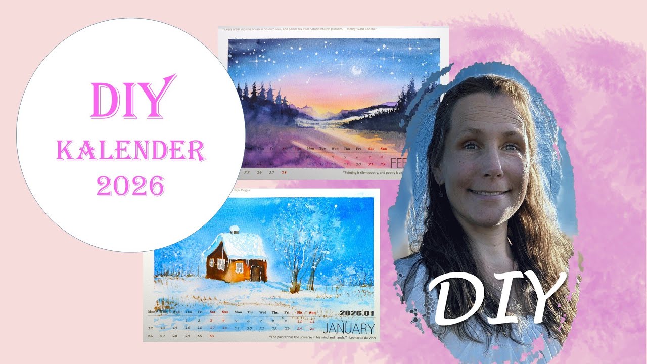 DIY Kalender 2026 - SCHNEE und MONDNACHT malen lernen