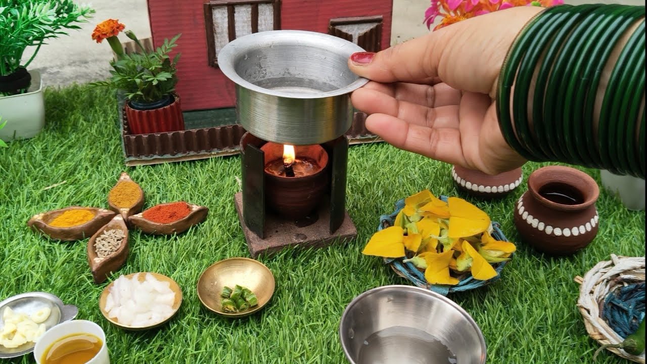 Miniature Cooking का जादू - फूलों की सब्जी बनाना हुआ आसान ! @Tinyfoodvlogs #miniature