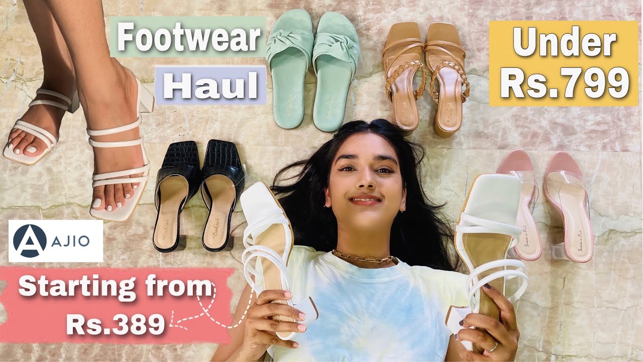 CHEAPEST *Under Rs.799* Ajio Footwear Haul | Upto 80% Off | Heels & Flats Starting from Rs.389 |