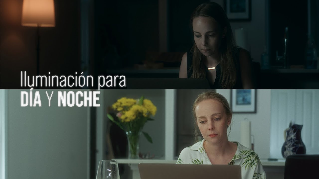 Iluminación cinematográfica de día y noche en la misma locación