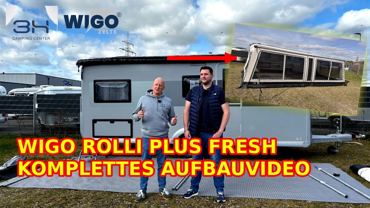 WIGO Rolli Plus Fresh – Komplettes Aufbauvideo | Markisenzelt/Vorzelt für Wohnwagen richtig aufbauen