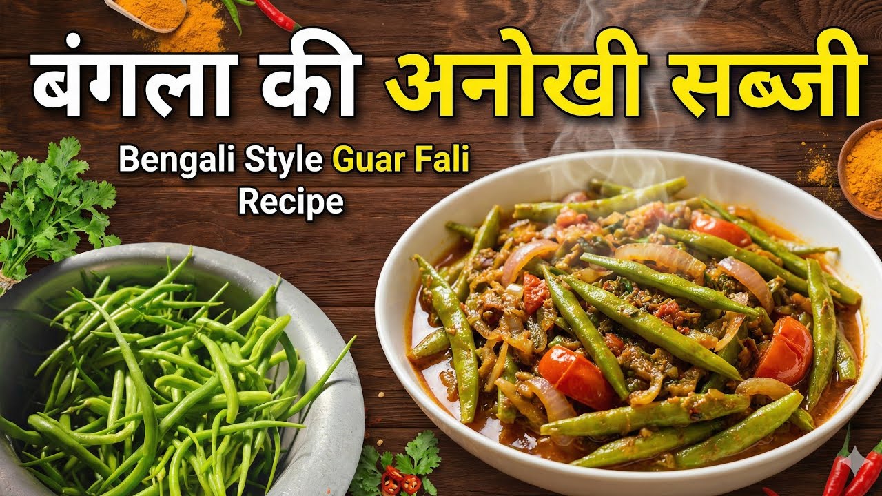 🔥 बंगाली स्टाइल ग्वार फली की अनोखी सब्जी | Bengali Gawar Fali Recipe LIVE 🍲 #cooking #food