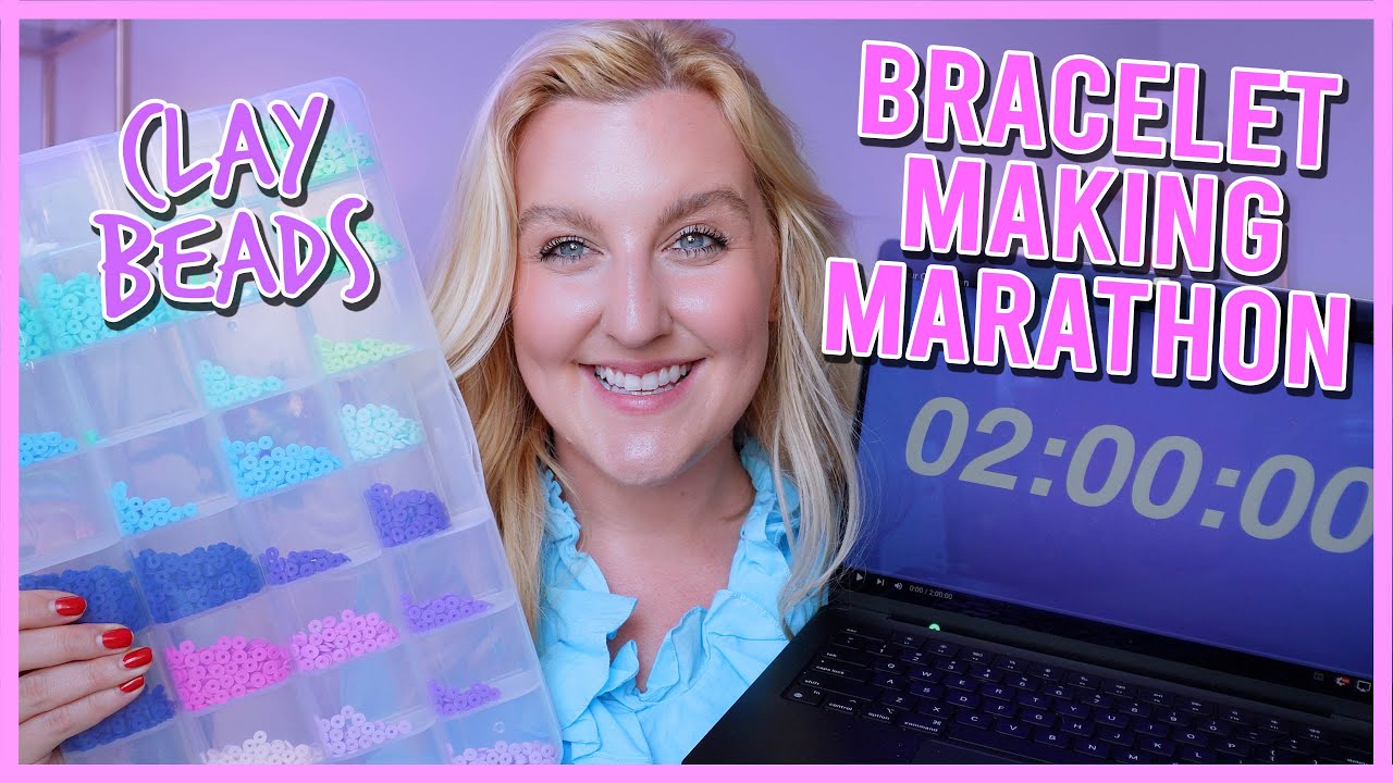 making clay beaded bracelets for 2 hours straight!! ✨ chatty real time bracelet making ✨