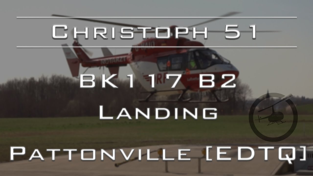 BK 117 (D-HAID Christoph 51) landing at Pattonville EDTQ [HD]