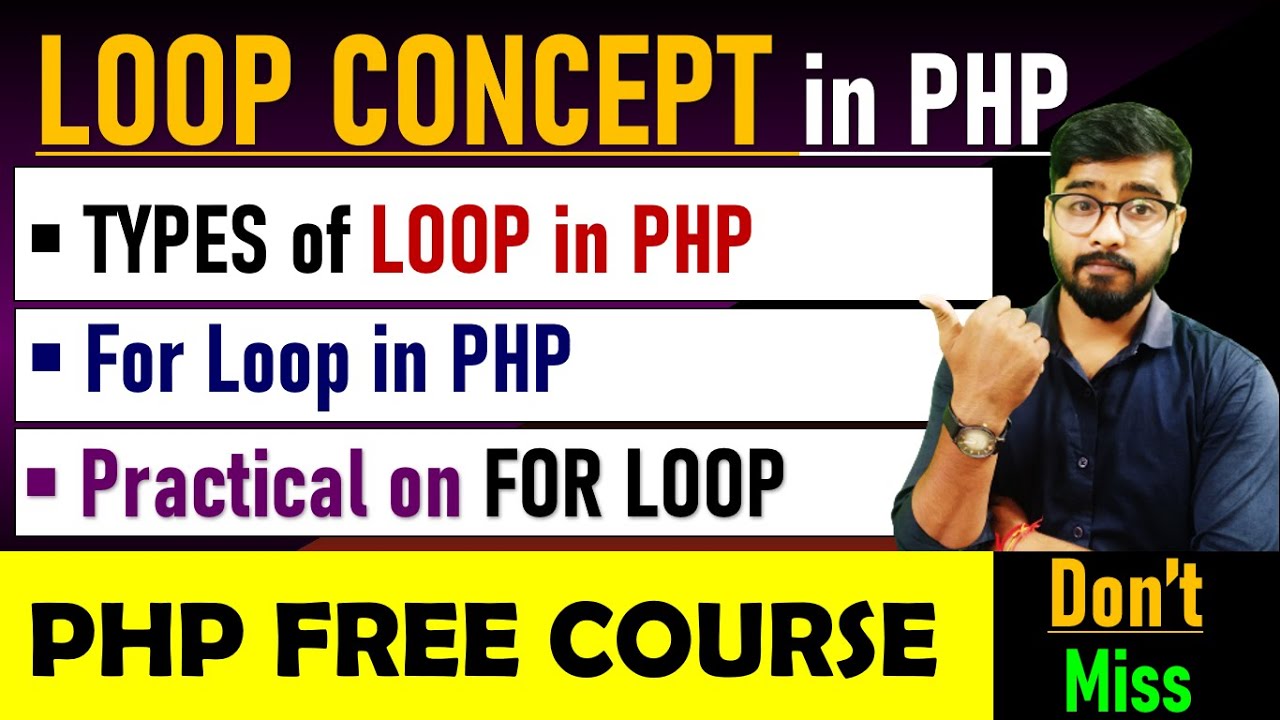 PHP Tutorial - For Loops in php | PHP For Loop | php tutorial for beginners #php