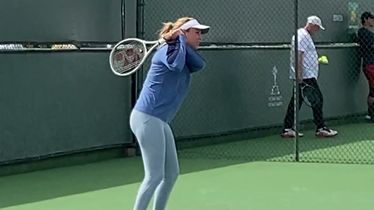 Mirra Andreeva vs Donna Vekic: Stunning Female Tennis Players in Practice #WTA #IndianWells 105