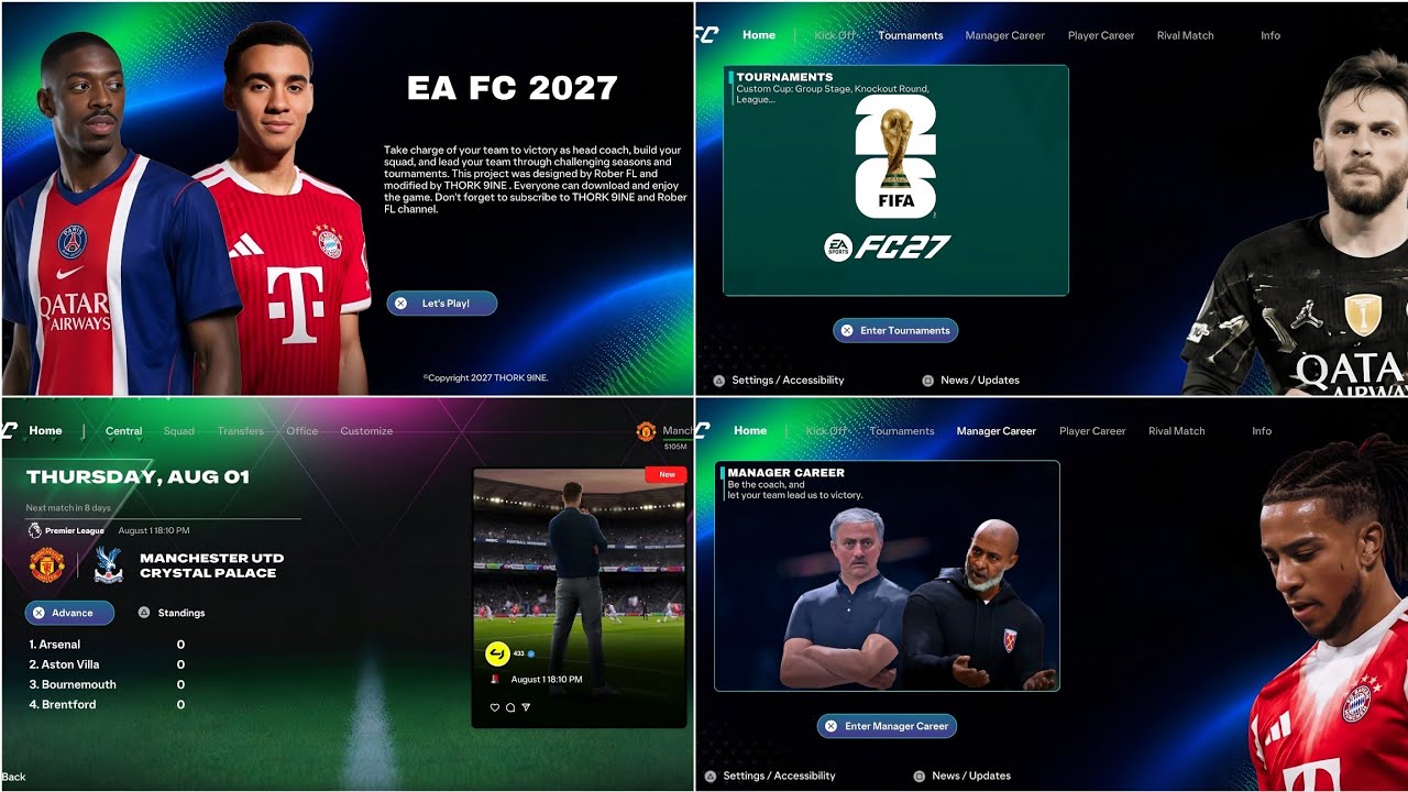 Update! FIFA 16 MOD FC 27 Android Offline | Career Mode FULL FACES & KITS New Update Transfer 25/26