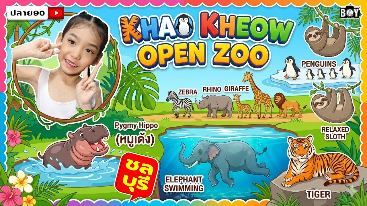 รีวิว สวนสัตว์เปิดเขาเขียว พาชม น้องหมูเด้ง ช้างว่ายน้ำ พาเหรดเพนกวิน เสือ แรด ยีราฟ สลอธ ฯลฯ
