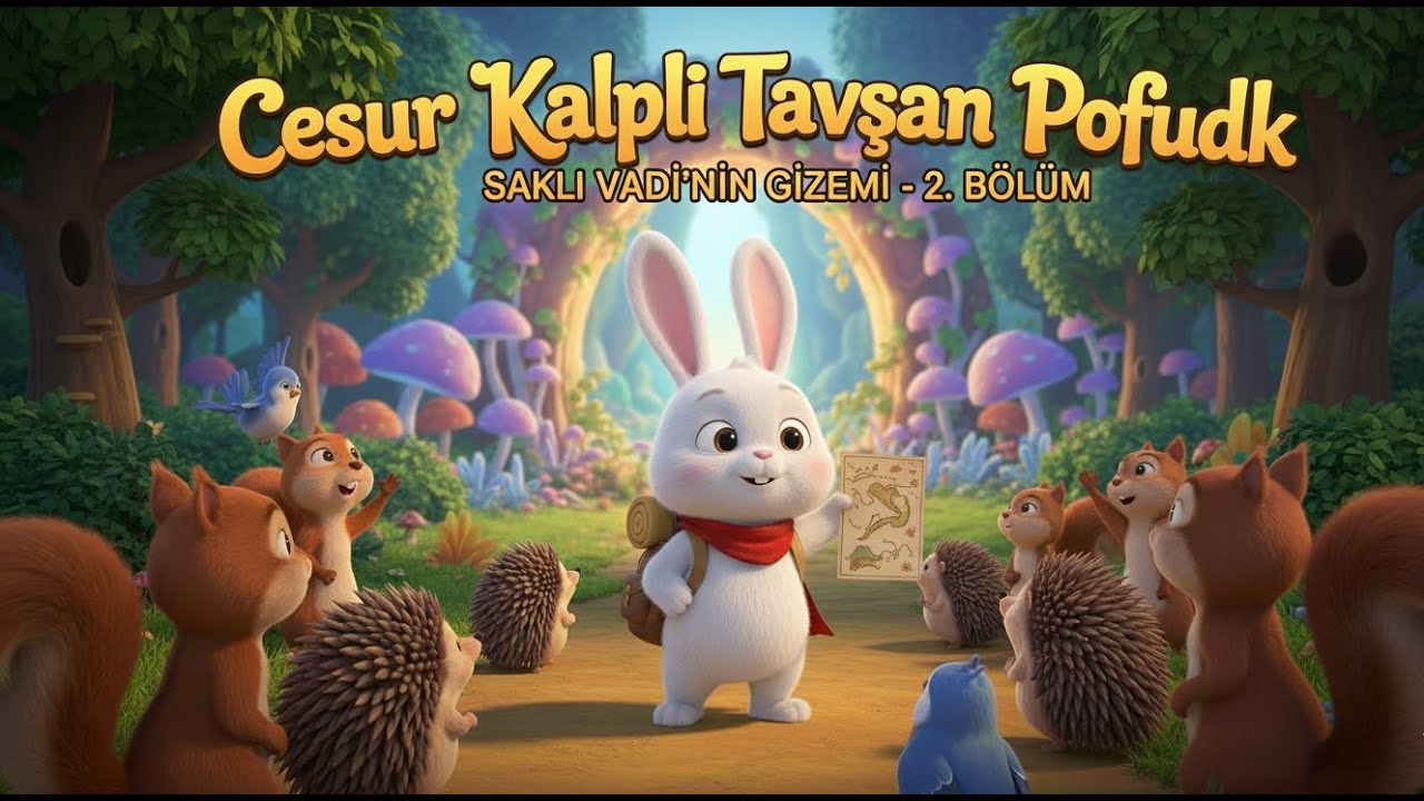 2.Bölüm-Cesur Kalpli Tavşan Pofuduk: Gizemli Kapıdan Kim Geçecek? 3D Animasyon Çocuk Masalı