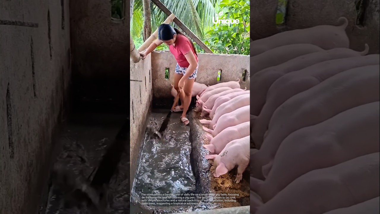 Cleaning a pigsty: a vital task in responsible pig farming
