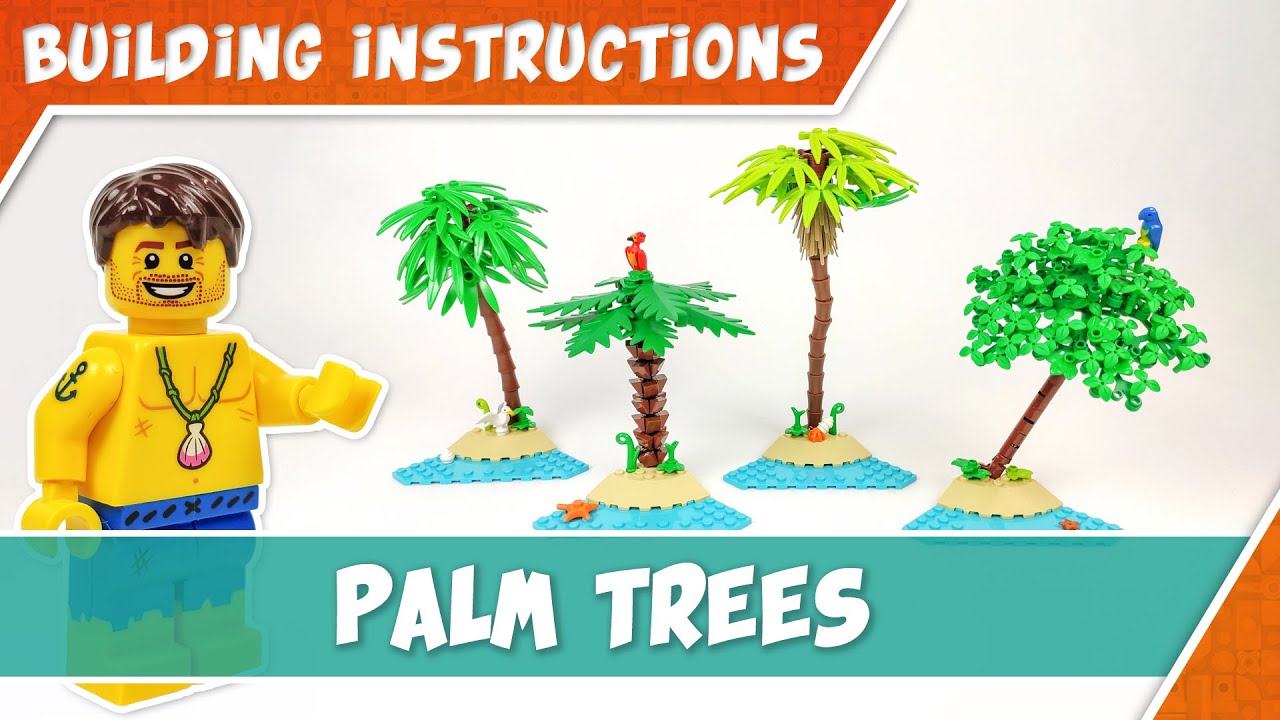 How to build Lego Palm Trees - LEGO Pirates MOC (Building instructions) - Lego tutorial