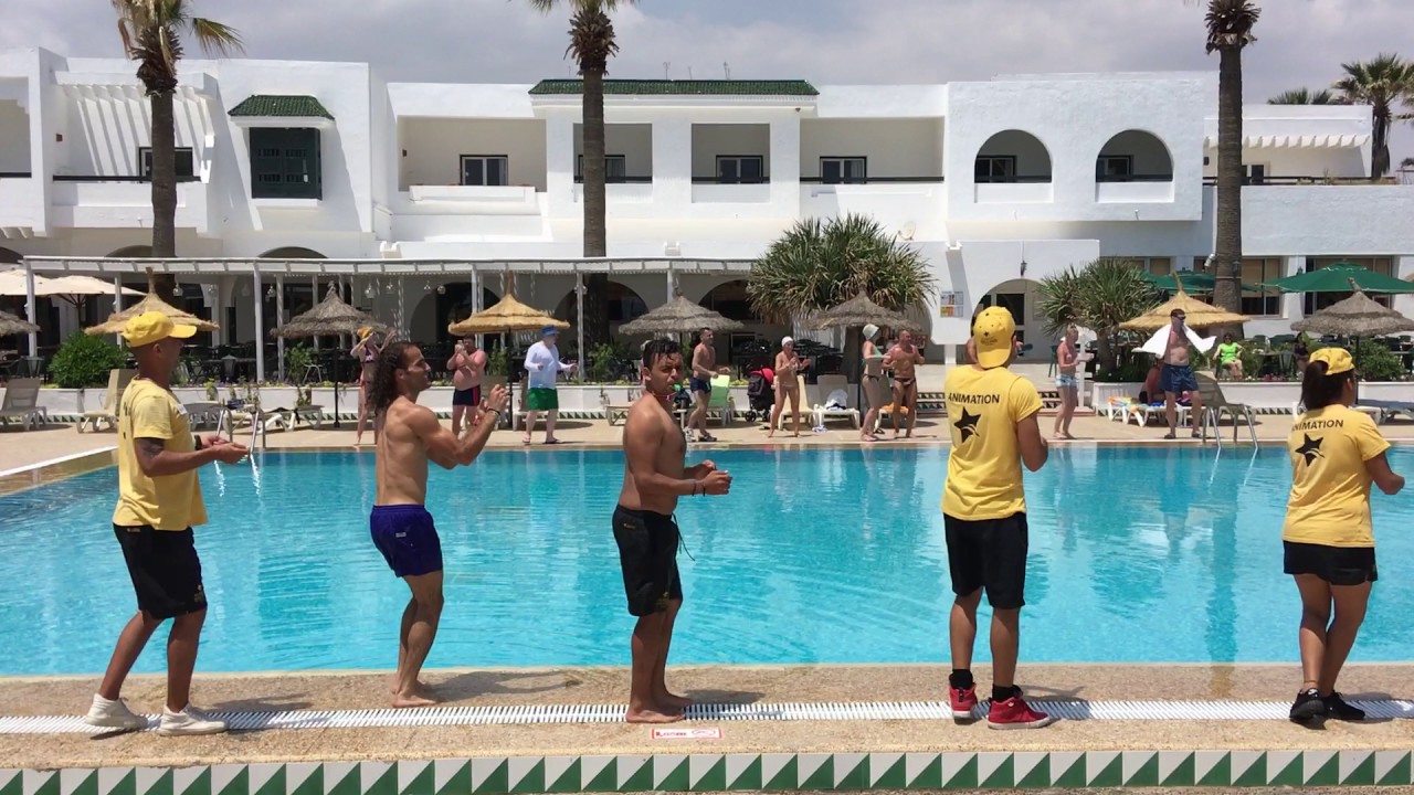 Tunisia. Magic Hammamet Beach. May 2017. Animation. Dance by the pool #2