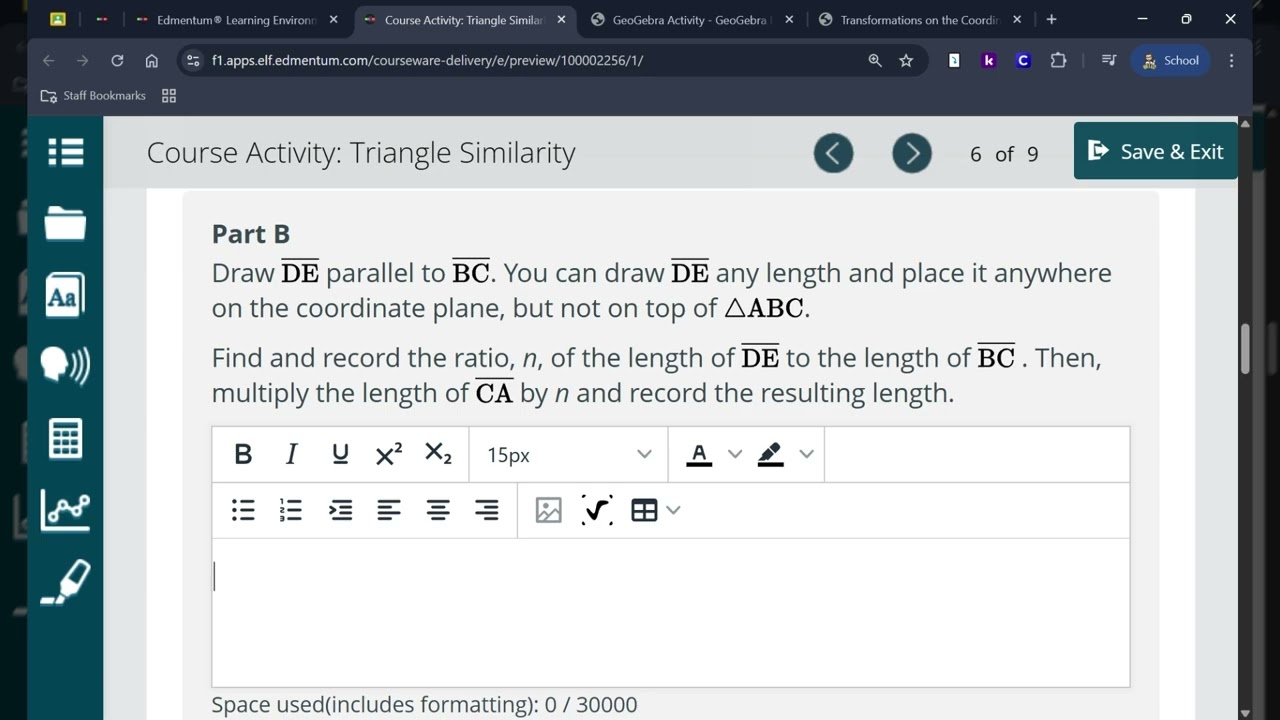 Triangle Similarity: Task 2, Part B