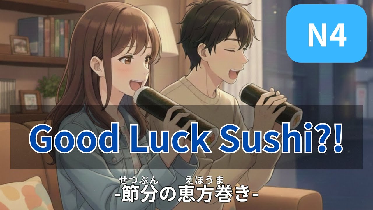 🇯🇵🎧【JLPT N5 】Why Do Japanese Eat Sushi Rolls in Silence? | Easy Japanese Conversation