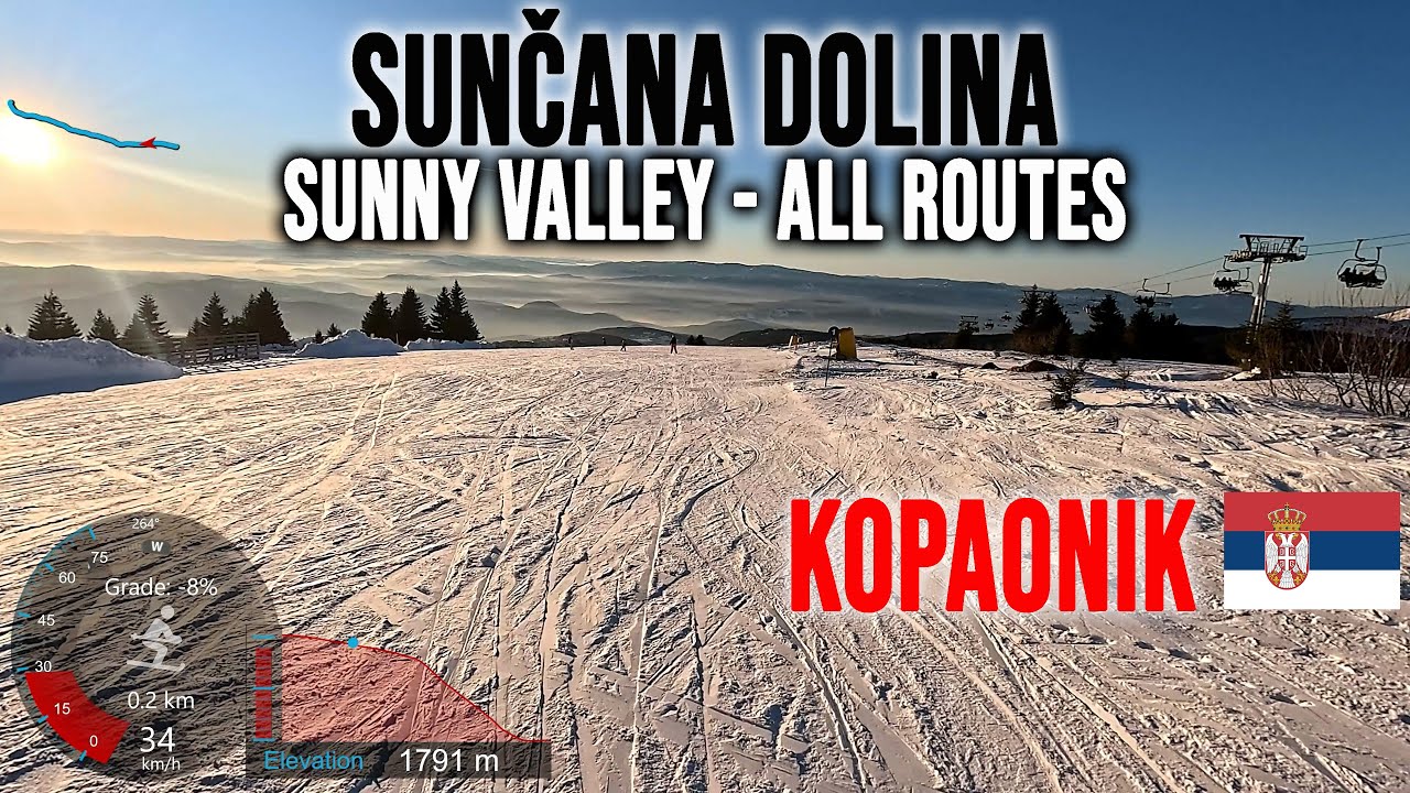 [4K] Skiing Kopaonik, Sunčana Dolina - Beginner Sunny Valley - All Routes, Serbia, GoPro HERO13