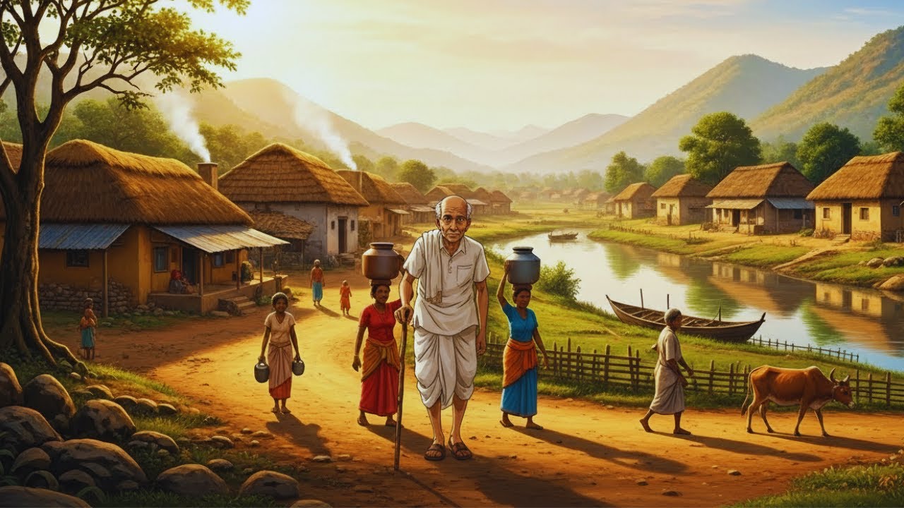 ASMR Indian Village Morning – Peaceful Ghibli‑Style Animation for Relax & Study