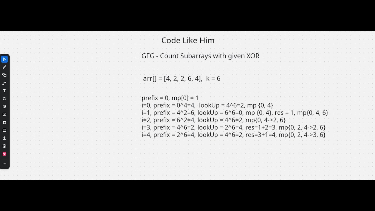 GFG - Count Subarrays with given XOR