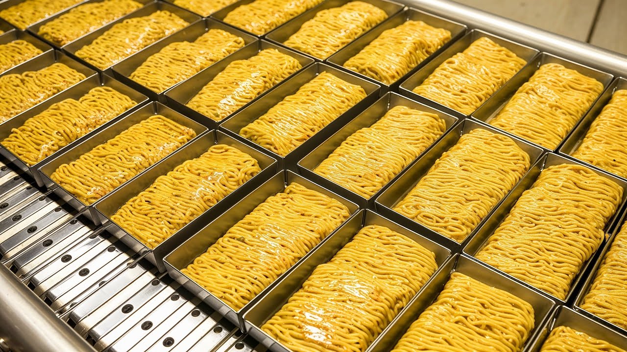 How INSTANT NOODLES Are Made in Factories