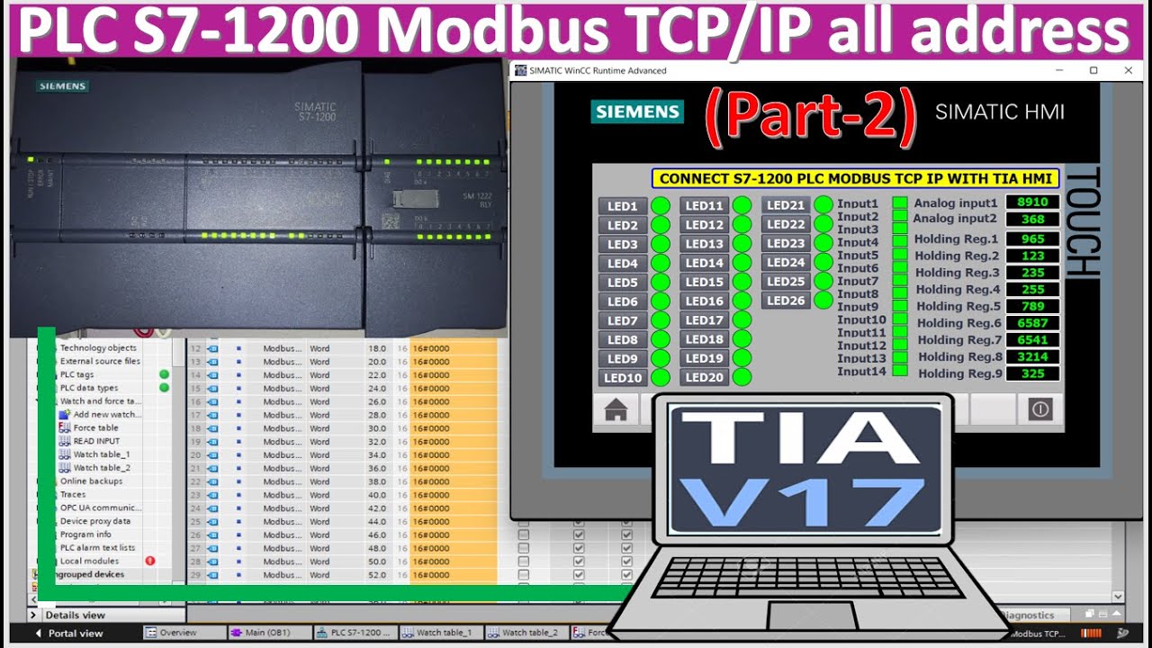 PLC S7-1200 Modbus TCP/IP all function code Part-2