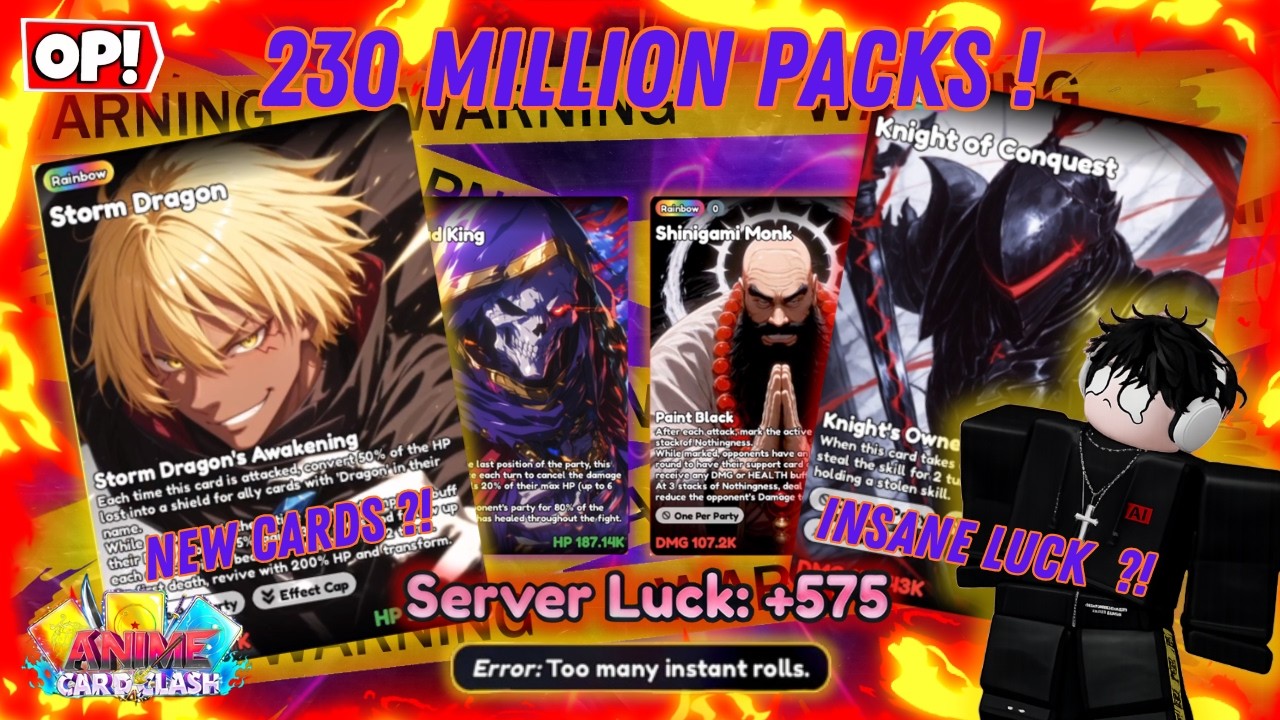 I OPENED 230 MILLION PACKS | SO MANY NEW CARD PULLS?! In Anime Card Clash (Roblox)