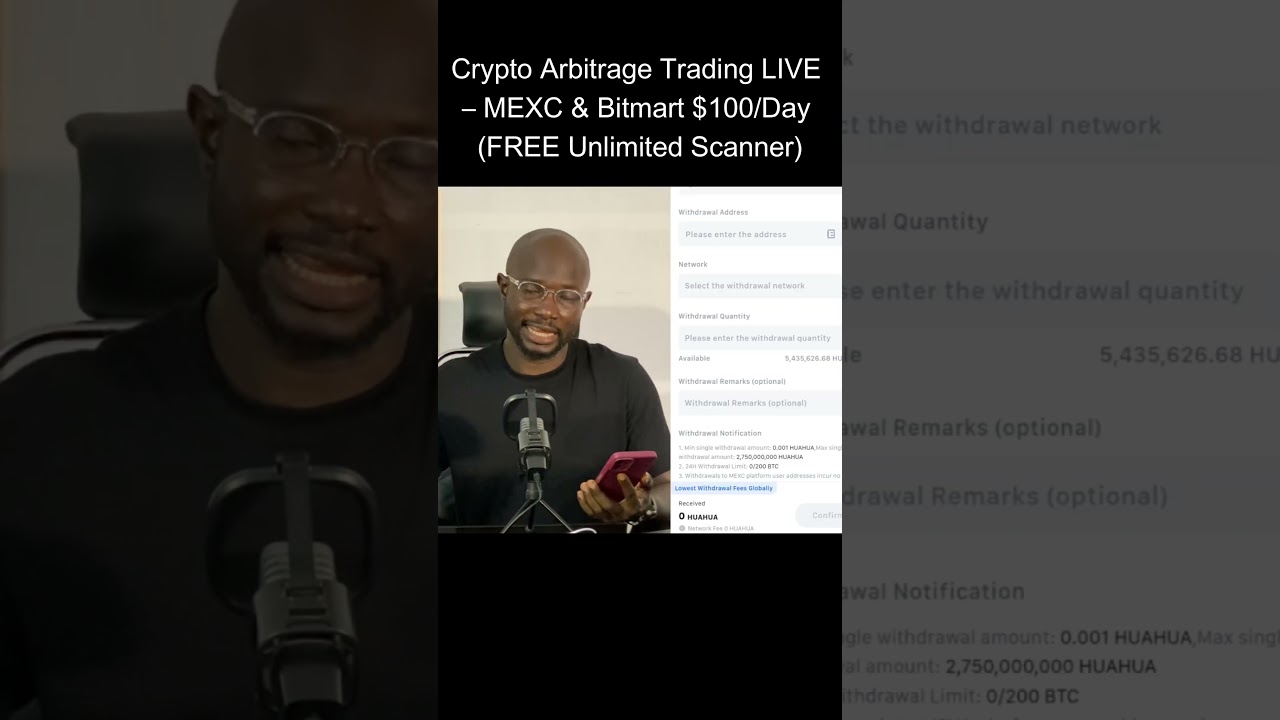 Crypto Arbitrage Trading LIVE &ndash; MEXC & Bitmart $100/Day (FREE Unlimited Scanner)