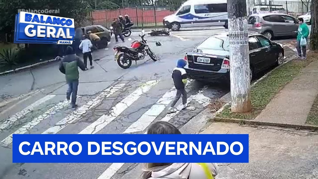 Aluno e instrutor de autoescola são atropelados por carro desgovernado no Campo Limpo, em São Paulo