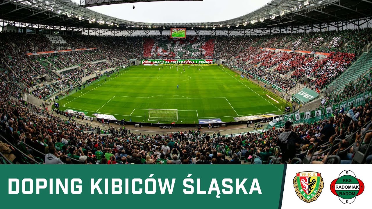 KIBICE: Fanatyczny doping kibiców Śląska w meczu z Radomiakiem