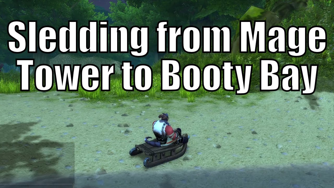 WoW Sledding Tour Stormwind Mage Tower to Booty Bay - Magical Snow Sled - World of Warcraft