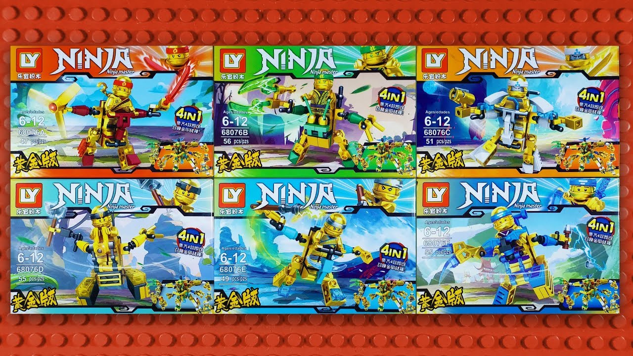 LEGO Ninjago Golden Ninja Minifigures with Golden Mech sets (knock-off) LY 68076