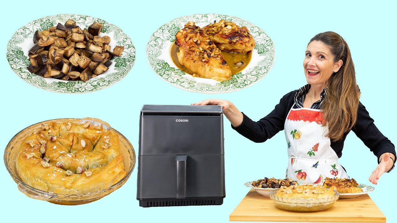 ✅3 NUEVAS recetas INCREIBLES 💥en air fryer / Menú: Pollo + Verduras + Postre / Cosori Dual Blaze