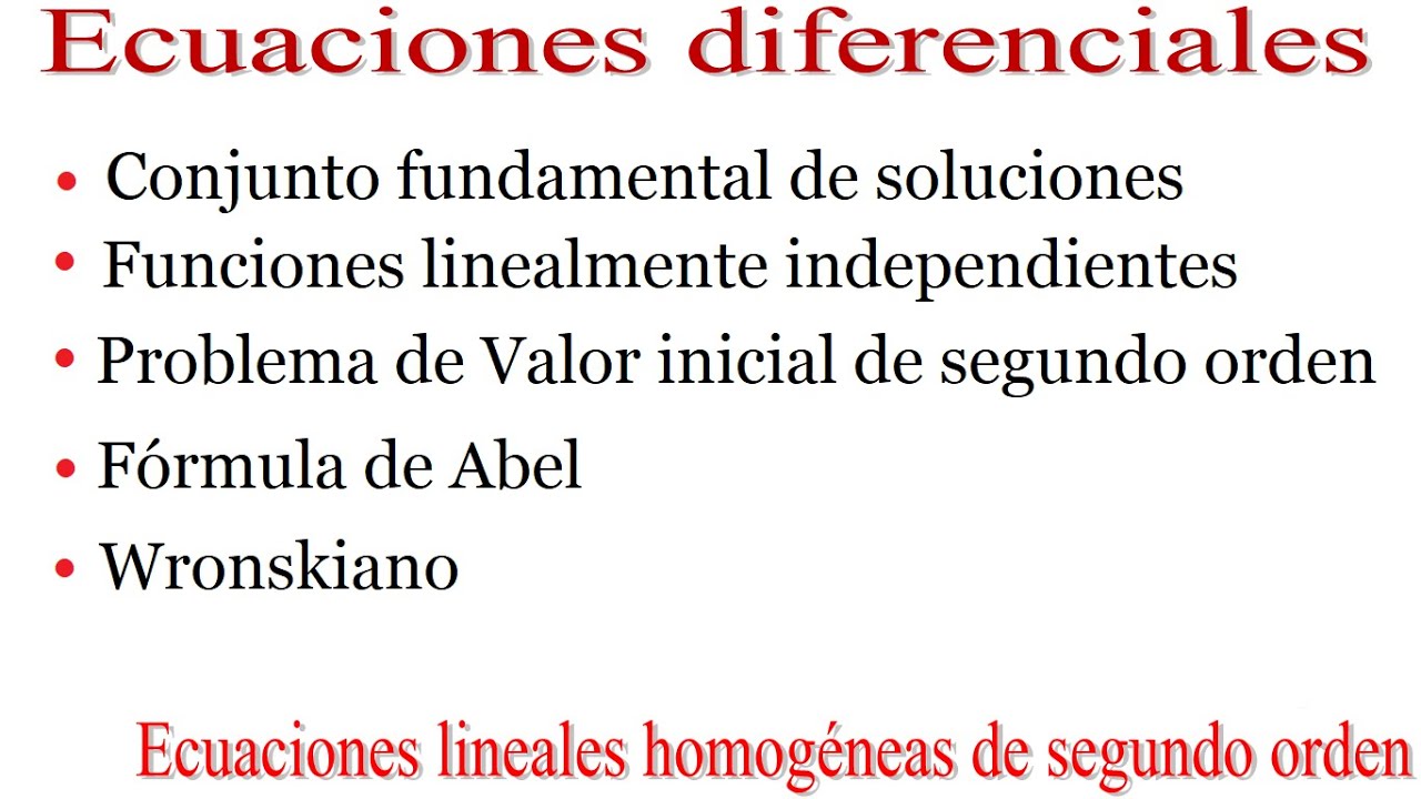 Dadas dos funciones  solución de una ED lineal de orden 2, deducir la solución general de la ED. 👍👀😺