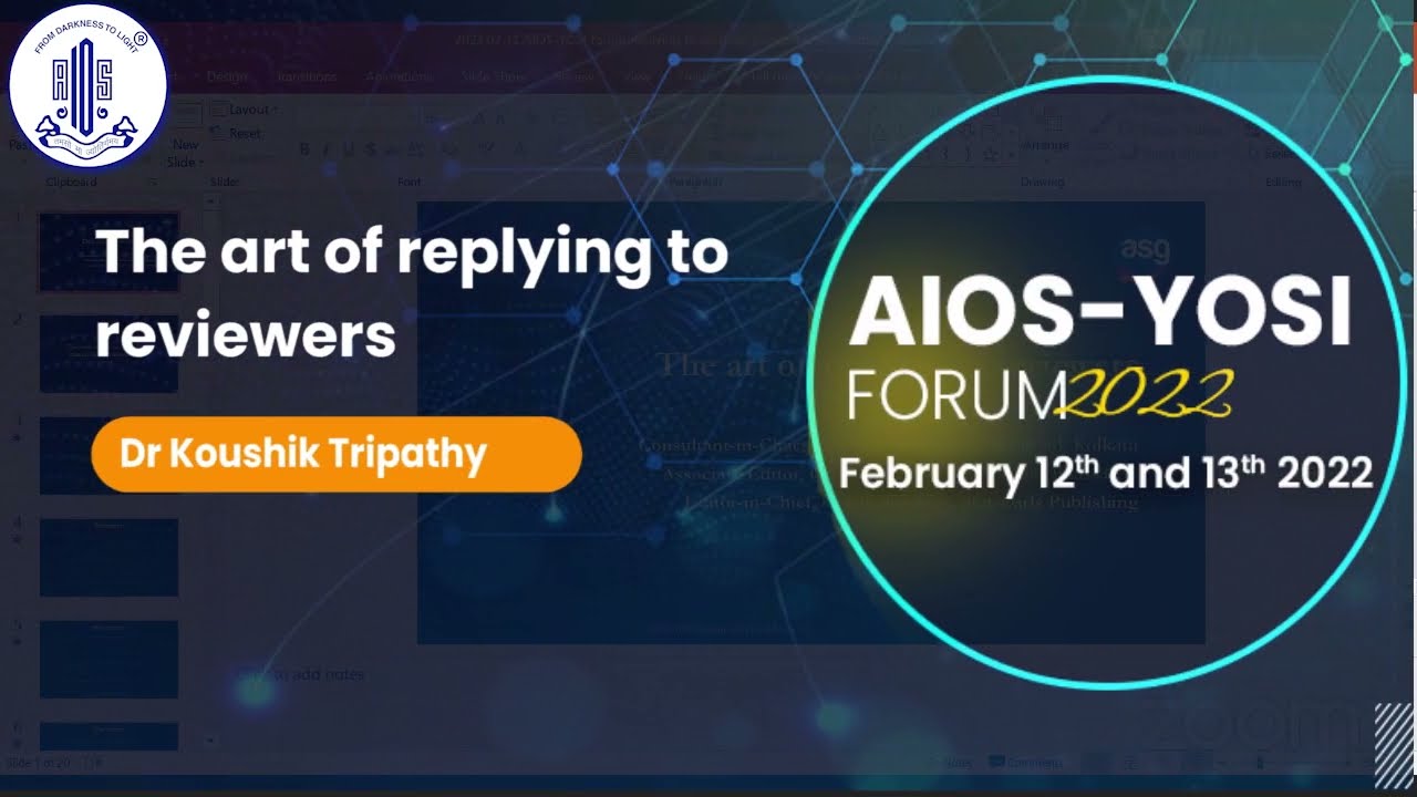 The art of replying to reviewers -Dr Koushik Tripathy