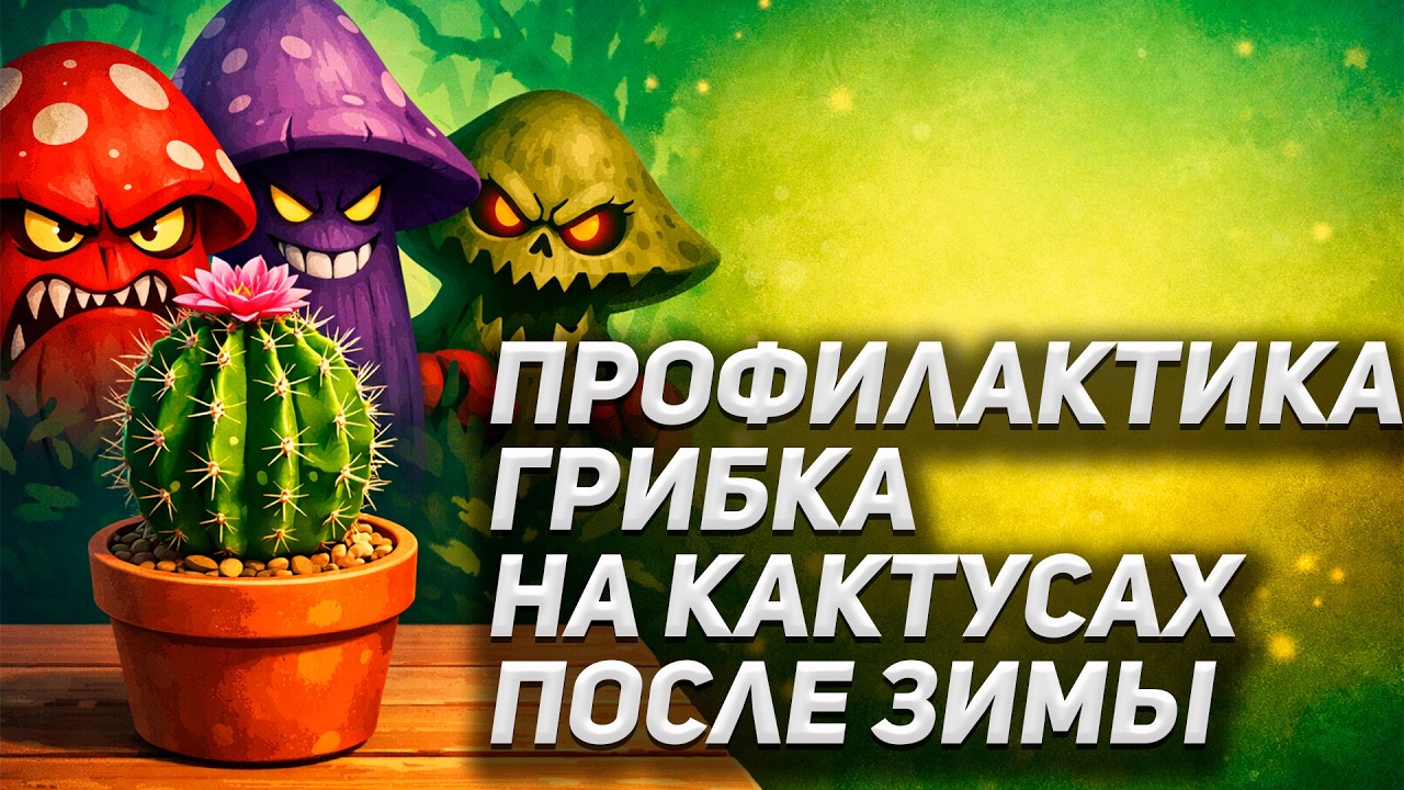 Профилактика грибка на кактусах после зимы🌵