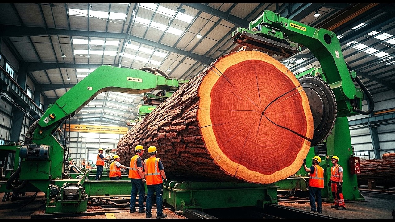 How Giant Red Wood Becomes Luxury Furniture | Inside A High-Tech Factory