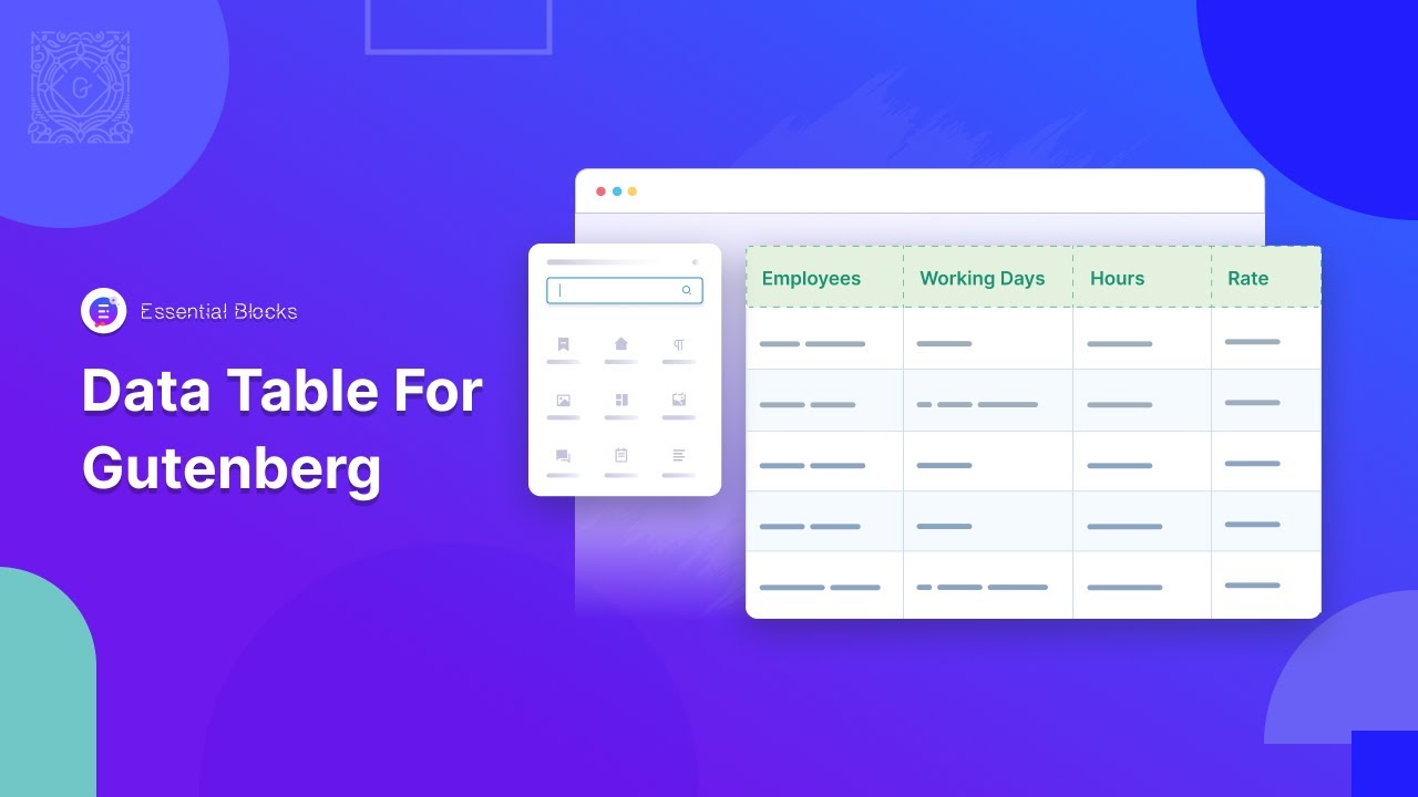 How To Show Relevant Data With Data Table In Gutenberg?