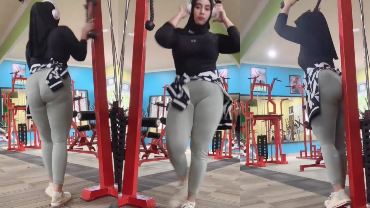 Hijab Style Oufit Gym Try On Legging Wanita Senam Fitnes