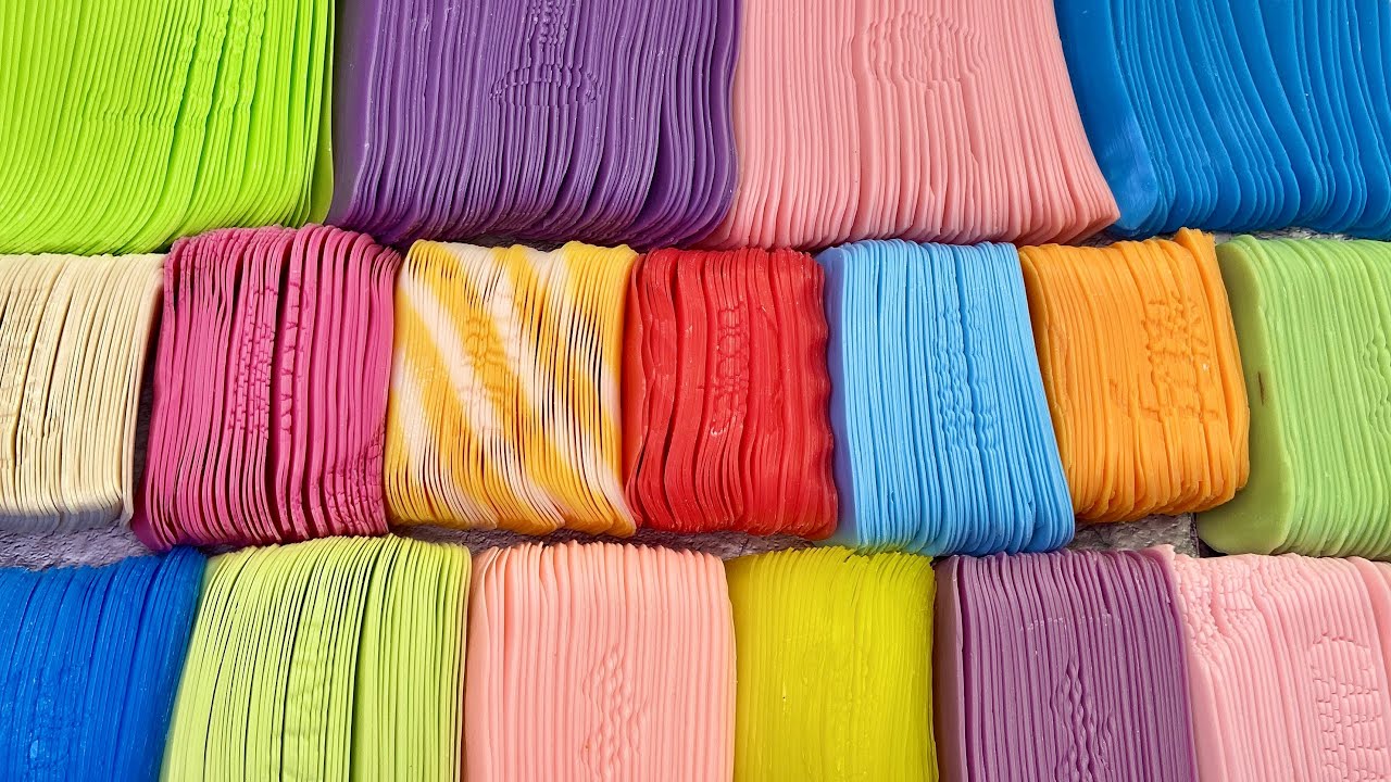 Colourful Soap Strips💛💕💚Разноцветные Полосочки🧡🤍💙crunch asmr💜 хрустящий асмр 💖 #asmr