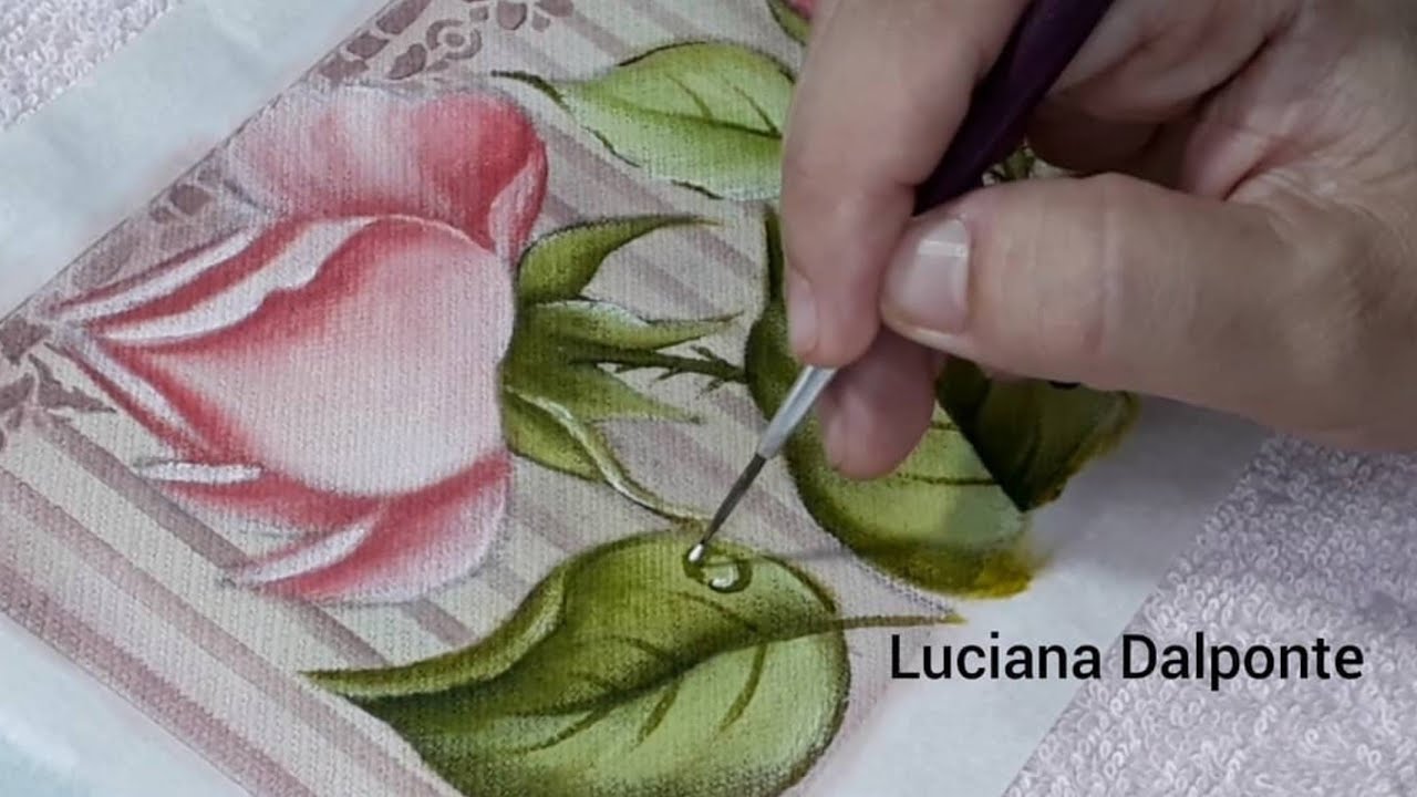 Como Pintar  Botões de Rosas. Pintura em Tecido. Luciana Dalponte