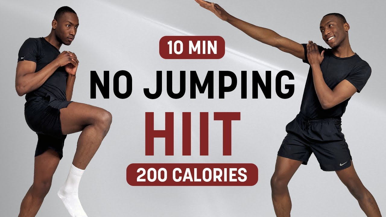 10 MIN NO JUMPING HIIT WORKOUT | Burn 200 Calories | For Fat Loss | No equipment | Full Body HIIT
