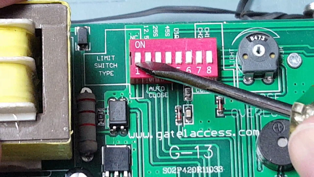 How to setup your dip switches for your Gate1&reg; G-13 circuit board