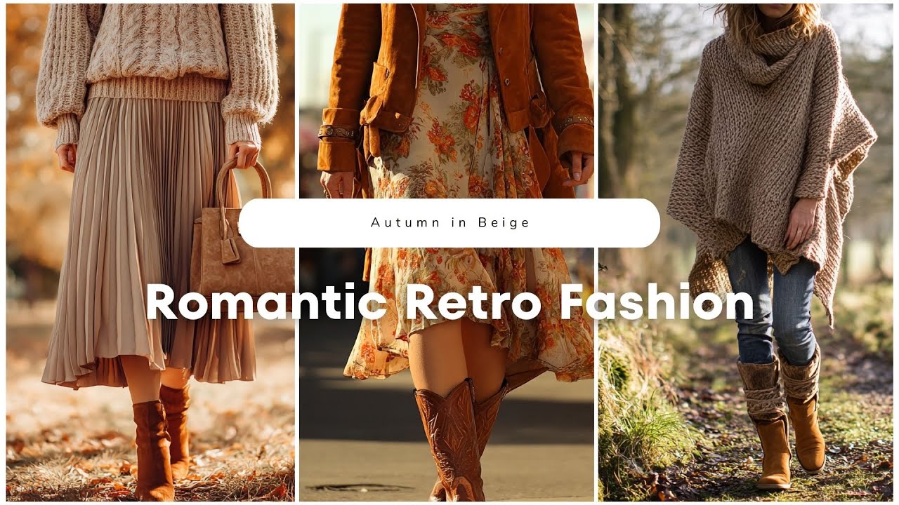 🍂 Autumn in Beige: Romantic Retro Fashion in Warm Neutrals & Vintage Textures