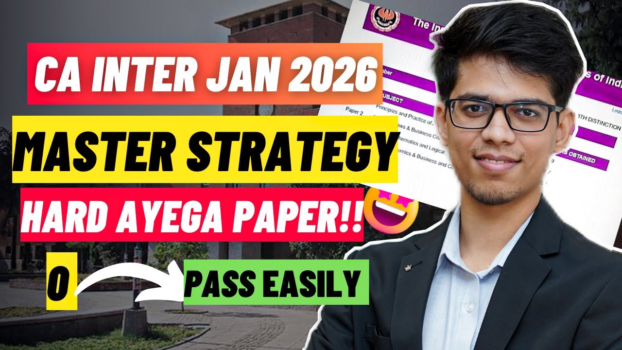CRACK CA INTER JAN 2026 EASILY!🔥!! CA INTER JAN 26 strategy| CA intermediate JAN 26 strategy| ICAI