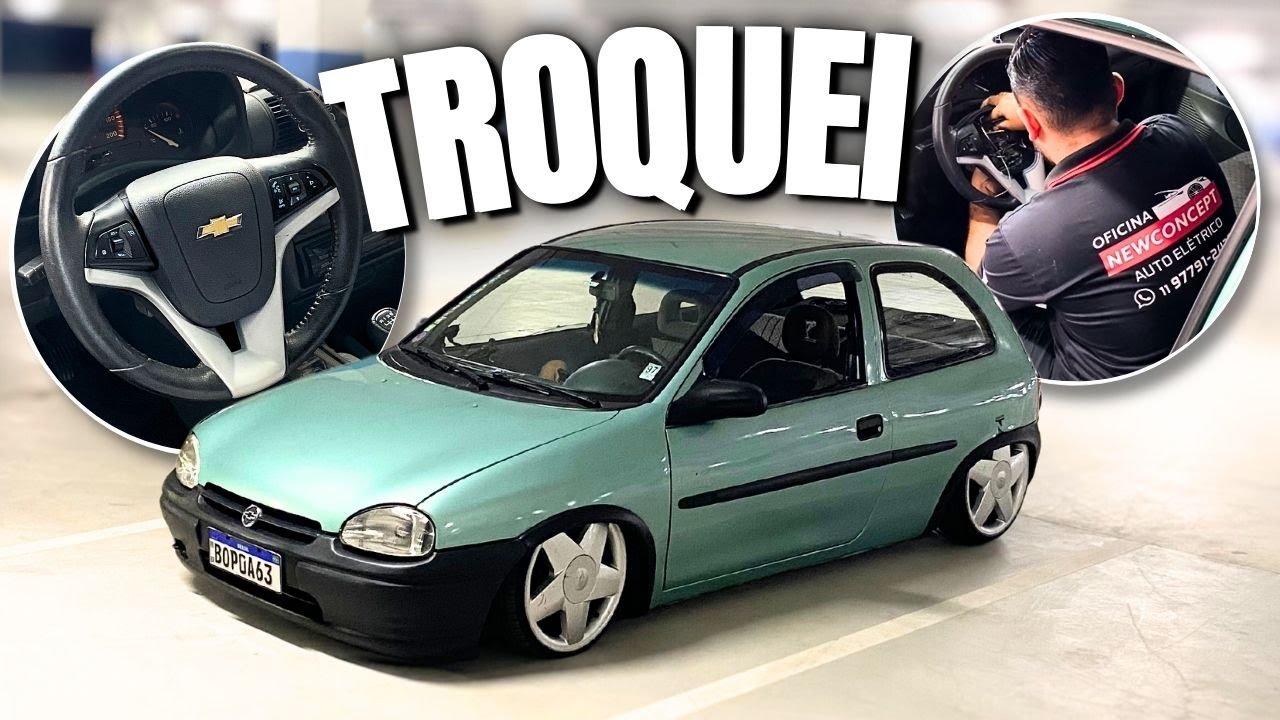 TROQUEI O VOLANTE DO CORSA 😍 LUZ DE PLACA POR TODO NO LED, ESCAPAMENTO SOLTOU - FEZ SEM O HARD DISK!
